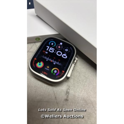 8945 - APPLE WATCH ULTRA 2 GPS + CELLULAR, 49MM TITANIUM CASE WITH BLUE OCEAN BAND / APPEARS NEW OPEN BOX, ... 