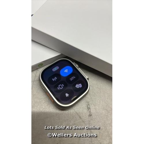 8945 - APPLE WATCH ULTRA 2 GPS + CELLULAR, 49MM TITANIUM CASE WITH BLUE OCEAN BAND / APPEARS NEW OPEN BOX, ... 