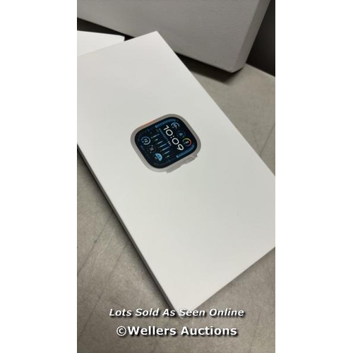 8945 - APPLE WATCH ULTRA 2 GPS + CELLULAR, 49MM TITANIUM CASE WITH BLUE OCEAN BAND / APPEARS NEW OPEN BOX, ... 