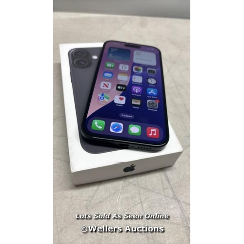 8946 - APPLE IPHONE 16 256GB SIM FREE MOBILE PHONE IN BLACK, MYEE3QN/A / APPEARS NEW OPEN BOX, IN VERY GOOD... 