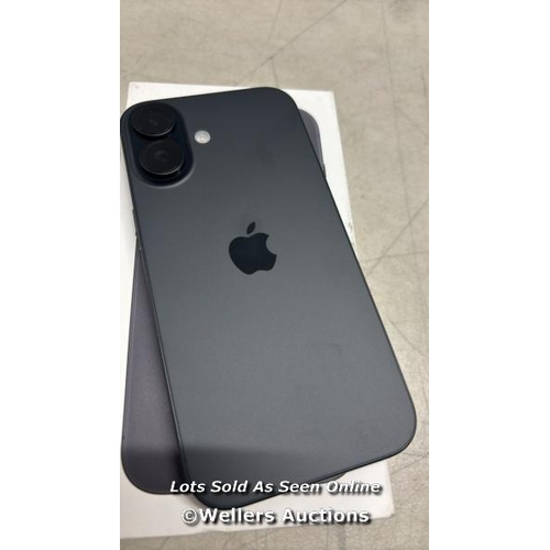 8946 - APPLE IPHONE 16 256GB SIM FREE MOBILE PHONE IN BLACK, MYEE3QN/A / APPEARS NEW OPEN BOX, IN VERY GOOD... 