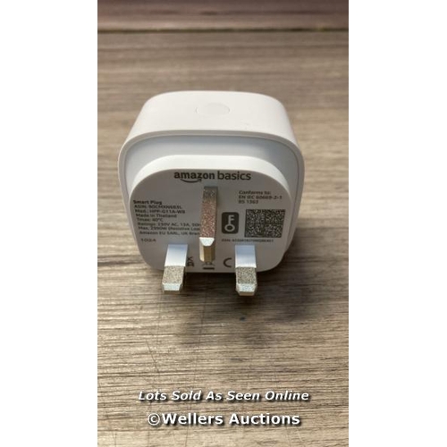 7038 - AMAZON BASICS SINGLE OUTLET INDOOR 2.4 GHZ WI-FI SMART PLUG, WORKS WITH ALEXA ONLY, 1-PACK, WHITE / ... 