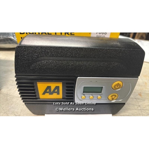 7068 - AA 12V DIGITAL TYRE INFLATOR AA5502 FOR CARS OTHER VEHICLES INFLATABLES BICYCLES - SHOWS PSI BAR KPA... 