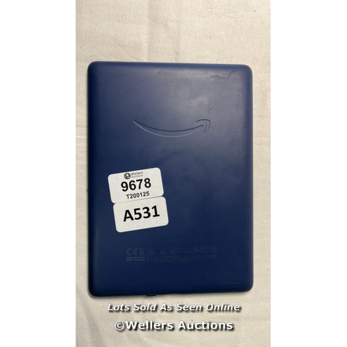 9678 - AMAZON KINDLE/ MODEL M2L4EK/ BLUE