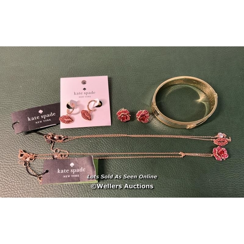 9740 - BAG OF JEWELLERY X6 INC. RALPH LAUREN BRACELET, BRAND NEW KATE SPADE KISS PAIR OF EARRINGS, BRAND NE... 