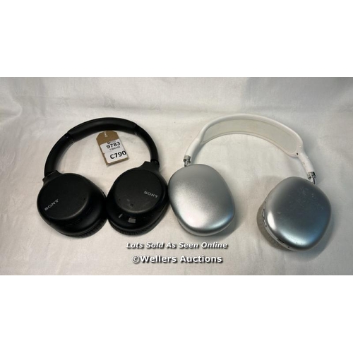 9783 - HEADPHONES X 2INC. SONY NOSE CANCELLING WH-CH710N (FRAME BROKEN)