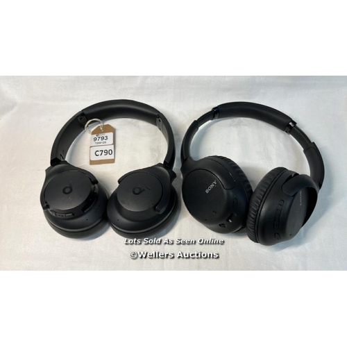 9793 - HEADPHONES SOUNDCORE Q20I A3004, SONY NOISE CANCELLINGWHCH710N