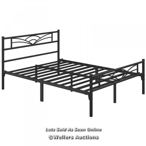 3015 - RRP:  84.98 - YAHEETECH MINIMALIST METAL BED FRAME / COLOUR: BLACK, SIZE: DOUBLE (4'6) / COMES IN ON... 