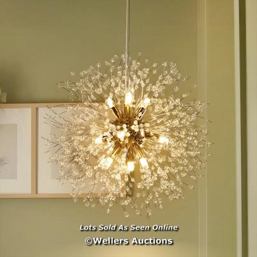 3029 - RRP:  78.99 - ETTA AVENUE DANDELION 9-LIGHT SPUTNIK CRYSTAL CHANDELIER STARBURST SUNBURST CEILING LI... 