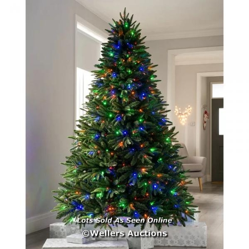 3033 - RRP:  159.99 - THE SEASONAL AISLE ALASKAN GREEN FIR ARTIFICIAL CHRISTMAS TREE WITH COLOURES AND WHIT... 