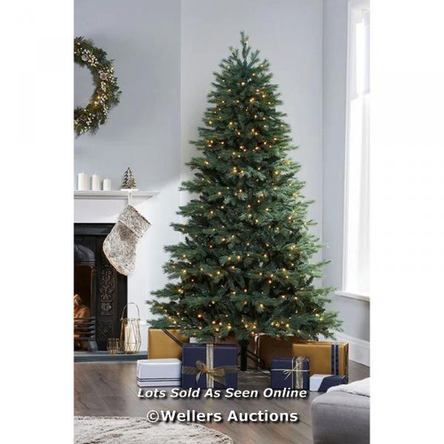 3034 - RRP:  202.99 - THE SEASONAL AISLE GREEN REALISTIC SPRUCE CHRISTMAS TREE WITH 450 LED LIGHTS / SIZE: ... 