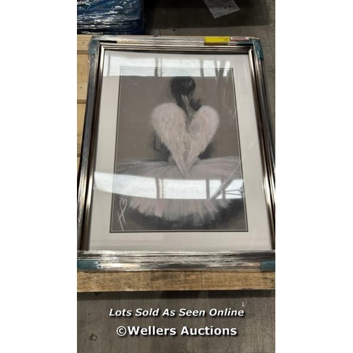 3044 - RRP:  108.99 - EAST URBAN HOME 'ANGEL WINGS' FRAMED DRAWING PRINT / COMES IN ONE BOX/PACKAGE