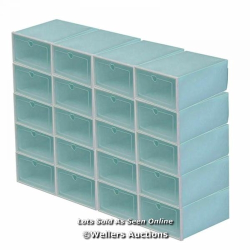 3071 - RRP:  33.99 - REBRILLIANT 20 PAIR SHOE STORAGE CABINETS / FINISH: GREEN / COMES IN ONE BOX/PACKAGE