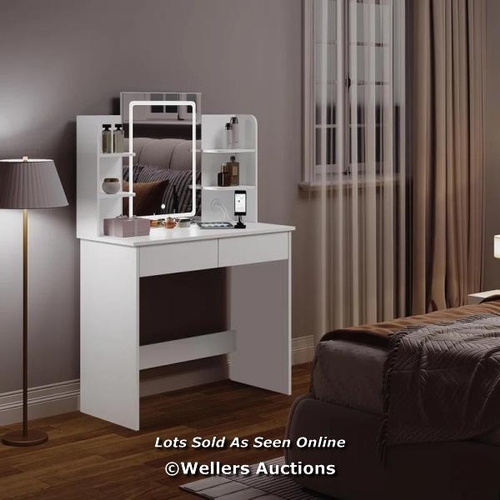 3107 - RRP:  102.99 - 17 STORIES DRESSING TABLE WITH LED LIGHTING, ADJUSTABLE BRIGHTNESS, 2 USB PORTS, DRES... 