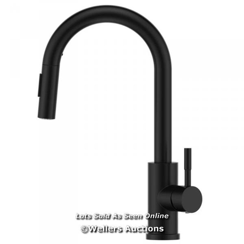 3144 - RRP:  47.99 - BLUE ELEPHANT PULL DOWN SPRAY SINGLE LEVER KITCHEN TAP / FINISH: BLACK / COMES IN ONE ... 