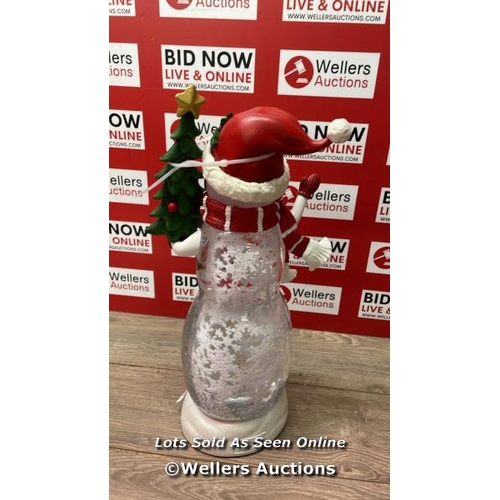 500 - SNOWMAN LANTERN WITH LED LIGHTS / MINIMAL SIGNS OF USE / SEE IMAGES / A19