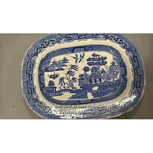 175 - Assorted porcelain including a Doulton 'Madras' oval meat platter, 50cm wide, Adderley Ware large cu... 