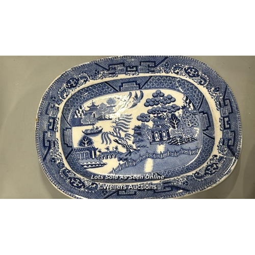 175 - Assorted porcelain including a Doulton 'Madras' oval meat platter, 50cm wide, Adderley Ware large cu... 