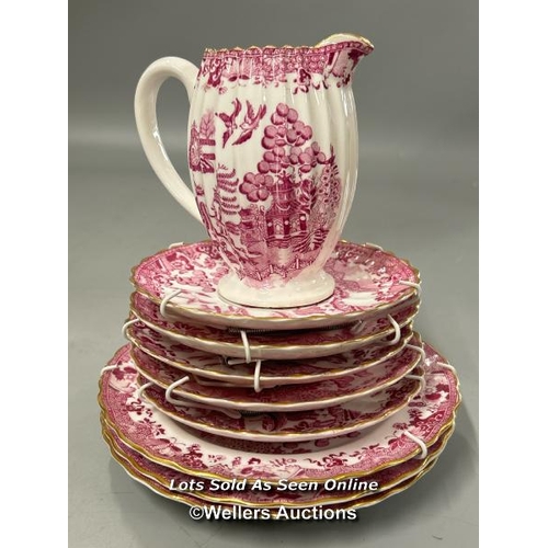 189 - Assorted ceramics including a victorian style pierced urn, Spode pink pagoda pattern, William Ridgew... 