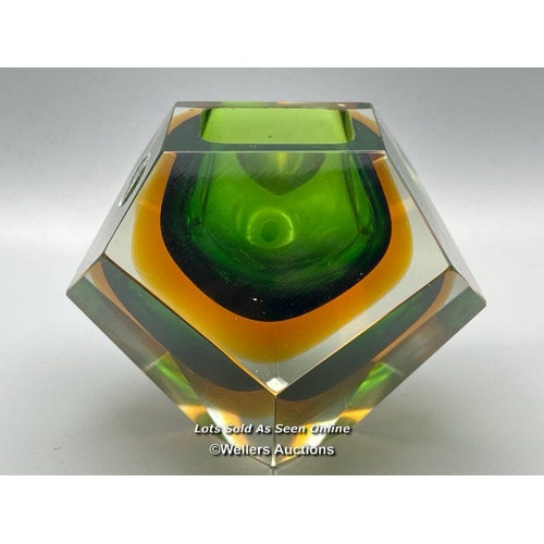 193 - Murano multi layered glass ashtray probably by Flavio Poli (1900-1980) c1970's, with Murano label, 8... 