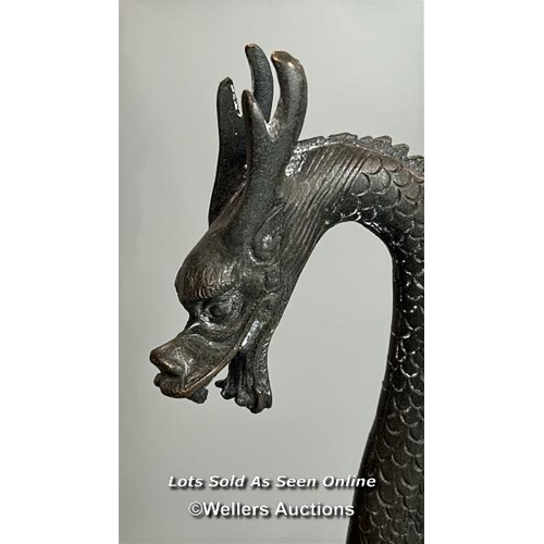 234 - Chinese bronzed metal rising Dragon, 41cm high / T37