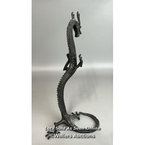 234 - Chinese bronzed metal rising Dragon, 41cm high / T37