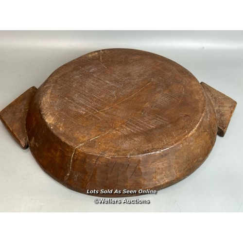 245 - Vintage carved wood dough bowl, 48cm diameter / T36