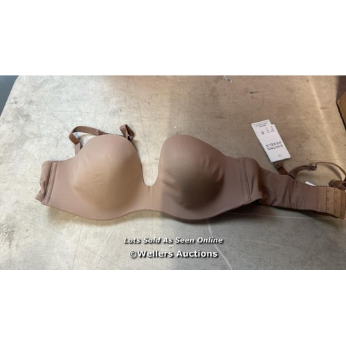 7001 - SIMONE PERELE STRAPLESS PLUNGE BRA 34E AMARETTO / NEW / RRP: 75