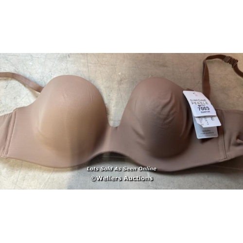 7003 - SIMONE PERELE STRAPLESS PLUNGE BRA 36E AMARETTO / NEW / RRP: 75