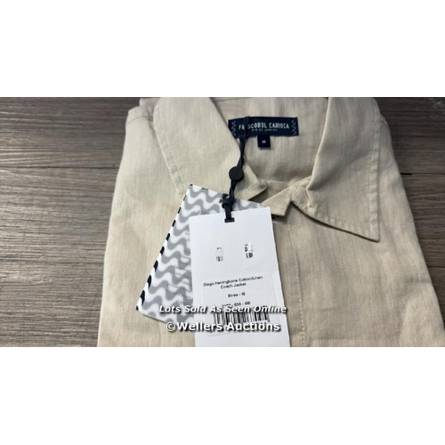 7019 - FRESCOBOL CARIOCA HERRINGBONE COTTON/LINEN COACH JACKET / NEW / RRP: 245 / T14