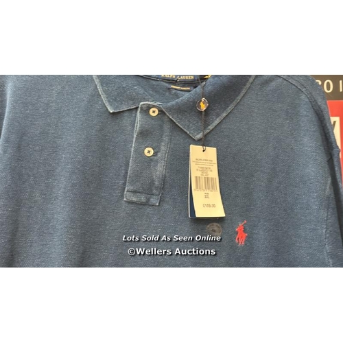 7055 - POLO RALPH LAUREN SHORT SLEEVE BASIC MESH CUSTOM CONTRAST POLO SHIRT /  XXL / NEW / RRP: 109 / R2