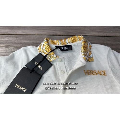 7079 - VERSACE KIDS LOGO SHORT SLEEVE POLO SHIRT / 24M / 2W110-WH / NEW / T14