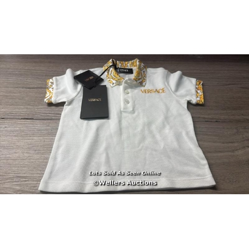 7111 - VERSACE KIDS LOGO POLO SHIRT / 9-12 / NEW / T15