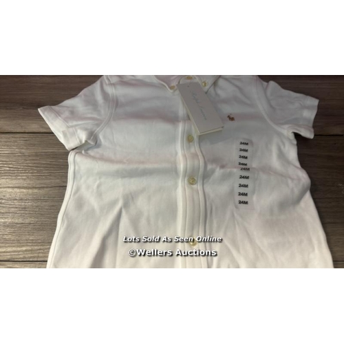 7114 - RALPH LAUREN KIDS LOGO SHORT SLEEVE SHIRT+SHORT 2PC SET / 24M / NEW / RRP: 115 / T15