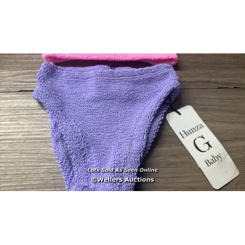 7139 - HUNZA G KIDS DUO LYRA BIKINI / ONE SIZE / BUBBLEGUM/LILAC / NEW / T15