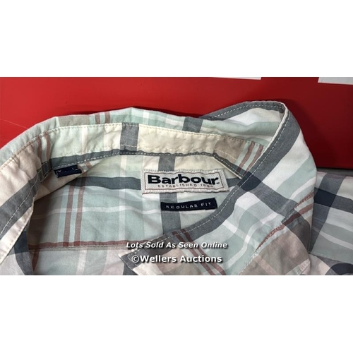 7221 - BARBOUR OAKFIELD CHECK SHORT SLEEVE SHIRT / L / PRE-OWNED / T19