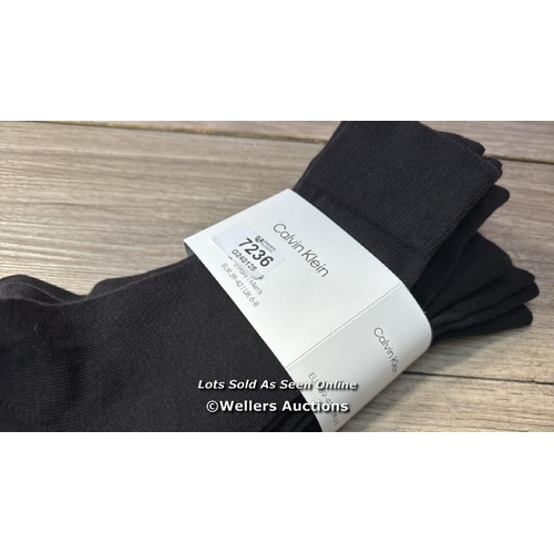 7236 - CALVIN KLEIN 6PK FLAT KNIT COTTOM SOCKS / NEW / RRP: 42 / T19