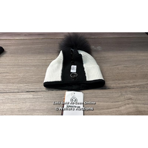 7237 - SPORTALM POM HAT WITH METALIC LOGO / NEW / RRP: 130 / T19