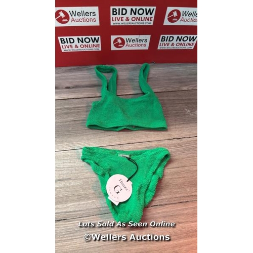 8058 - HUNZA G XANDRA BIKINI / ONE SIZE / EMERALD / APPEARS NEW WITH TAGS / RRP: �49 / T17