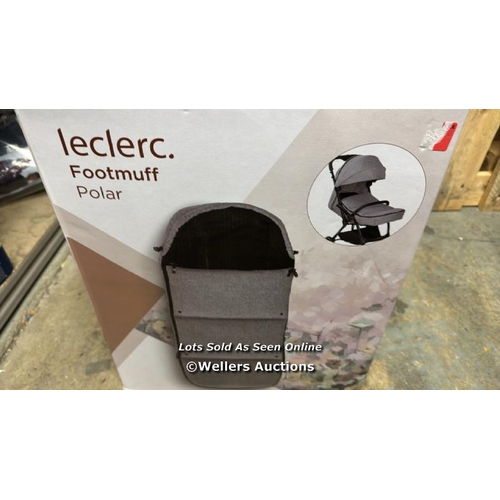 8184 - LECLERC BABY FOOTMUFF / POLAR GREY / NEW & SEALED / RRP: 99.95 / B32