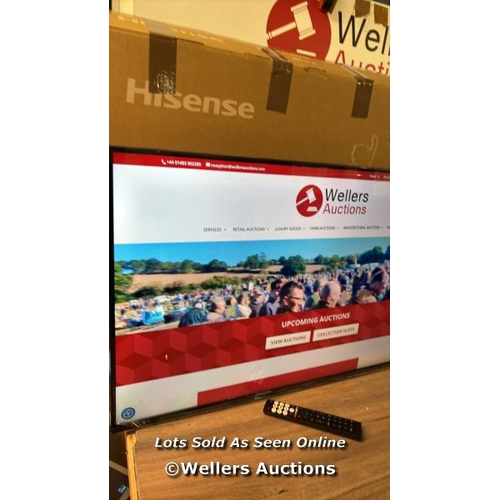 8437 - HISENSE 43A7NQTUK 43 INCH QLED SMART FREELY TV / APPEARS NEW OPEN BOX, POWERS UP, WITH SOUND, WITH R... 