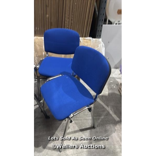 9001 - 4X RRP: 60.90 - DYNAMIC OFFICE/RECEPTION STACKABLE FABRIC CHAIRS / MININAL SIGNS OF USE