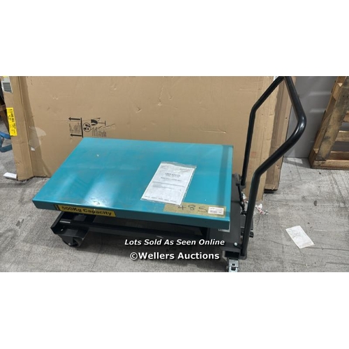 9033 - RRP: 639 - MANUAL SINGLE SCISSOR LIFT TABLES - BSE COMPLIANT - BRITRUCK / MINIMAL IF ANY SIGNS OF US... 