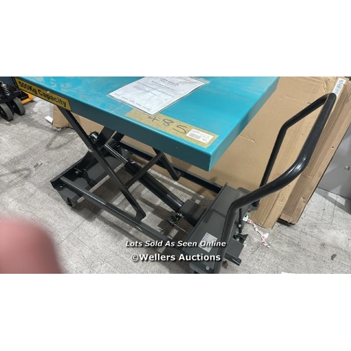 9033 - RRP: 639 - MANUAL SINGLE SCISSOR LIFT TABLES - BSE COMPLIANT - BRITRUCK / MINIMAL IF ANY SIGNS OF US... 