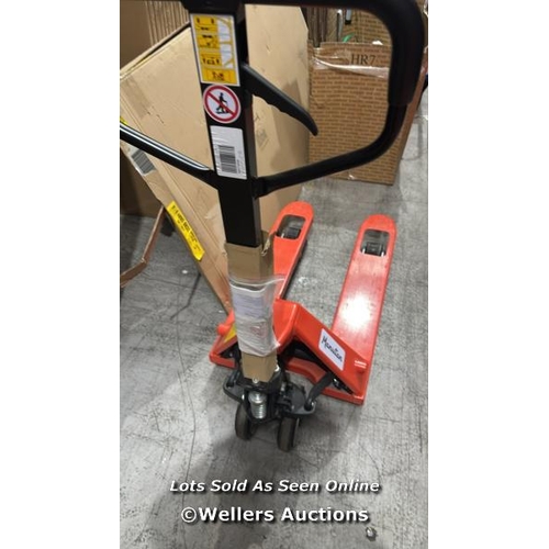 9061 - RRP: 294 - MANUAL PALLET TRUCK - SHORT FORKS 800�MM - CAPACITY 2000�KG - MANUTAN EXPERT / MINIMAL IF... 