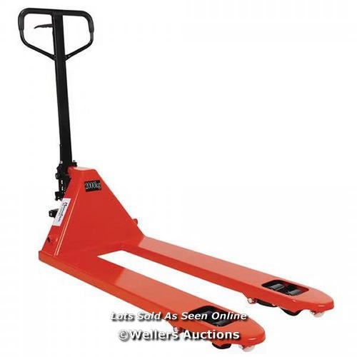 9065 - RRP: 282 - MANUAL PALLET TRUCK 2000�KG - FORKS 1150�MM - MANUTAN EXPERT / MINIMAL IF ANY SIGNS OF US... 