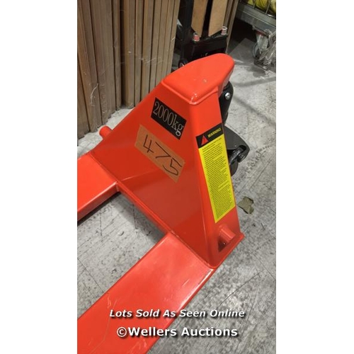 9065 - RRP: 282 - MANUAL PALLET TRUCK 2000�KG - FORKS 1150�MM - MANUTAN EXPERT / MINIMAL IF ANY SIGNS OF US... 