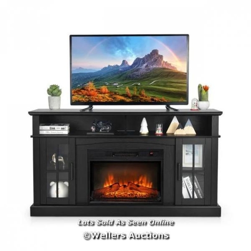 1089 - RRP: 289.95 - 58 INCH RUSTIC FIREPLACE TV STAND WITH 2 OPEN STORAGE COMPARTMENTS / 1 BOX ONLY / SEE ... 