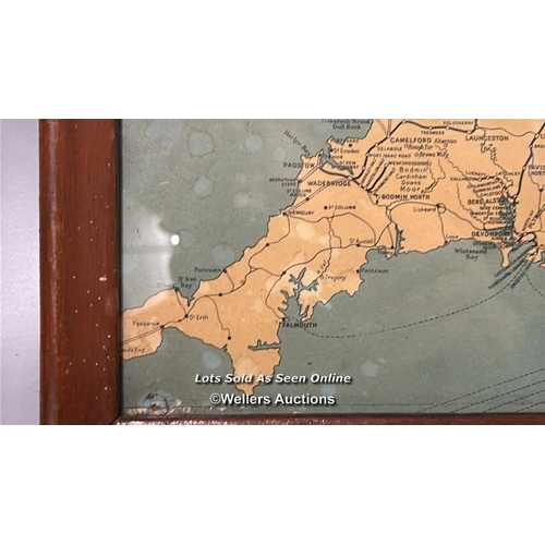 210 - A framed section of a vintage British Railway southern region general system map, 63 x 24cm / AN19