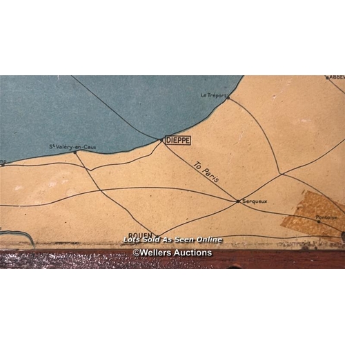 210 - A framed section of a vintage British Railway southern region general system map, 63 x 24cm / AN19